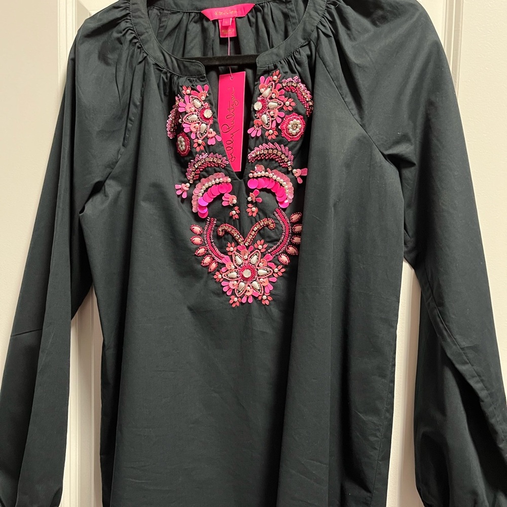 NWT Lilly Pulitzer black tunic top!